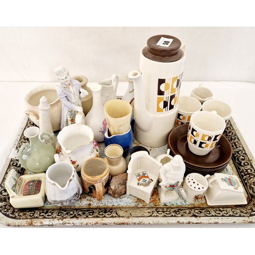 56 - Various ceramic incl. vintage 1970's part coffee service, Derby Posies jug, crested ware etc