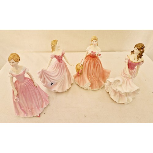 71 - Four various Royal Doulton lady figurines