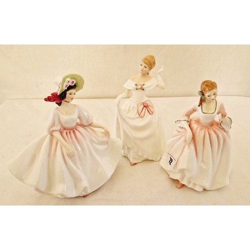 72 - Three various Royal Doulton lady figurines