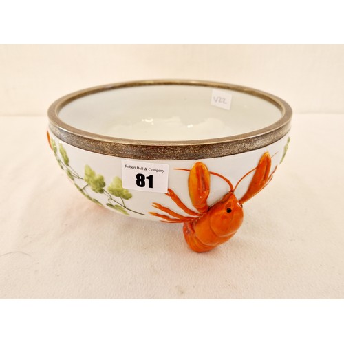 81 - Musterschutz lobster salad bowl with plated rim