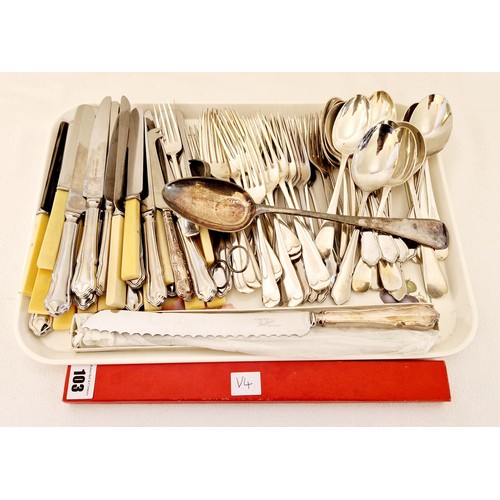 103 - Qty of EPNS and bone handled cutlery
