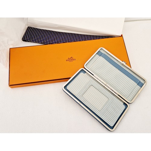 155 - Radley faux snakeskin purse and a boxed Hermes silk tie