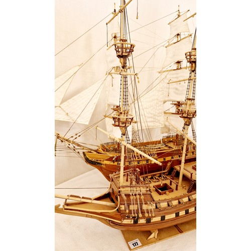 177 - Two wooden model three masted galleons