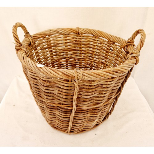 181 - Cylindrical wicker log basket