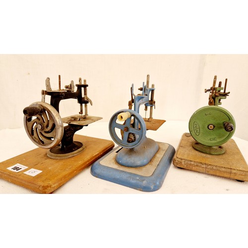 184 - Three vintage junior sewing machines, Grain, Vulcan and ALL