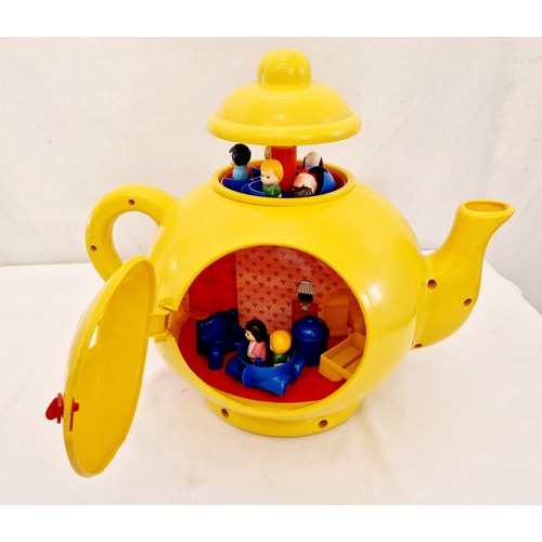 227 - Vintage Bluebird Big Yellow Teapot toy