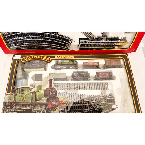 228 - Two boxed sets of 00 gauge model railway - Mainline LNER branchline freight set and Hornby BR highsp... 