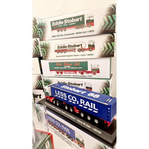 229 - 14 Boxed Eddie Stobart 1:76 scale lorries