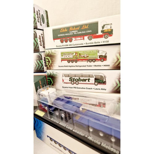 230 - 14 Boxed Eddie Stobart 1:76 scale lorries