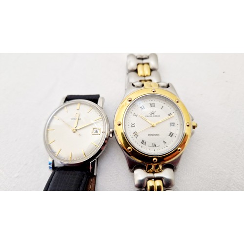 244 - Gents vintage Omega jewelled wristwatch and a Klaus Kobec Entourage wristwatch