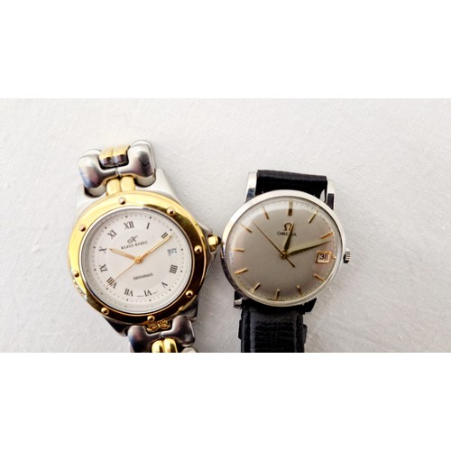 244 - Gents vintage Omega jewelled wristwatch and a Klaus Kobec Entourage wristwatch