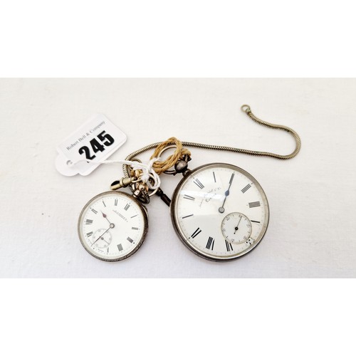 245 - Gents Chester silver cased pocket watch by James Hoddell, London and a ladies silver cased pocket wa... 