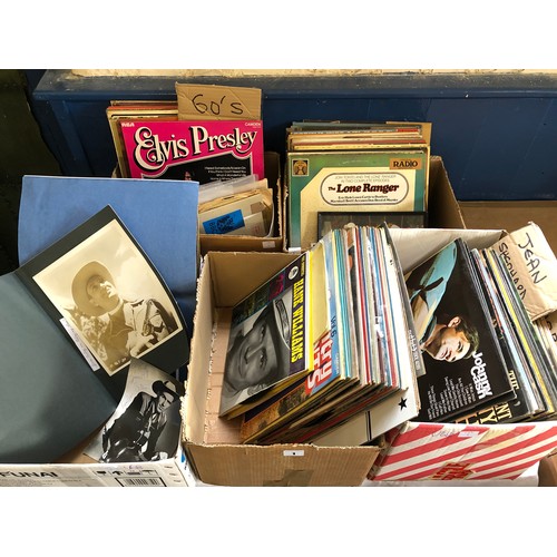 1 - 5 boxes of vinyl predominantly Country & Western, Elvis Presley etc, along with ephemera and photogr... 