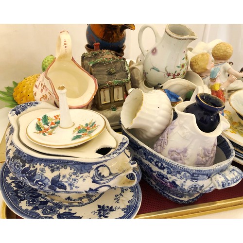 48 - Large qty of ceramic ornamental and tableware including Staffordshire Fairings etc