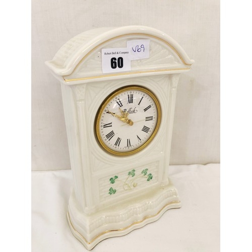 60 - Belleek mantel clock