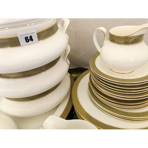 64 - Qty of Royal Doulton white and gold Belvedere dinnerware