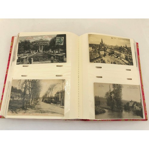 15 - Album of early 1900s predominantly black and white photographic continental postcards