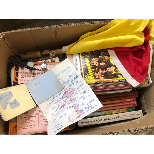 20 - 2 boxes of football ephemera including a large box of programmes Charles Buchan's soccer gift book, ... 