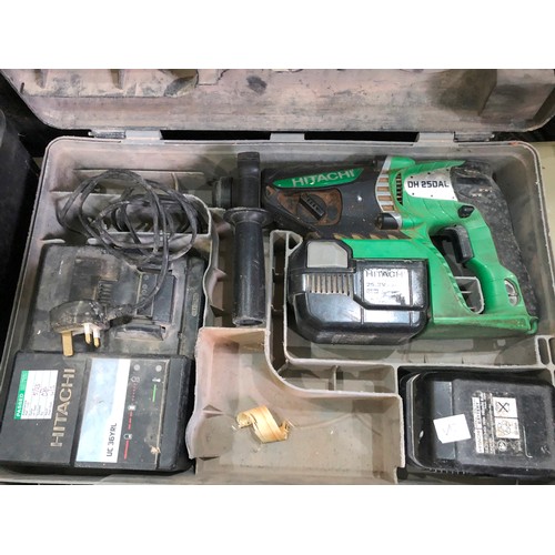 439 - Cased power tools Panasonic metal cutter and Hitachi power drill