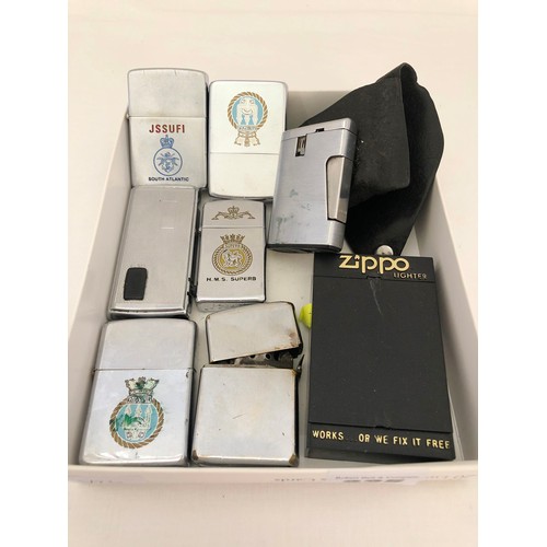 235 - 8 various Zippo and other cigarette lighters