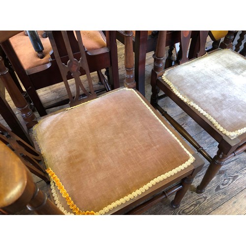 291 - Two early 20th century mahogany framed splat back corner chairs