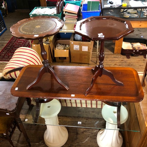 308 - Three reproduction mahogany occasional tables