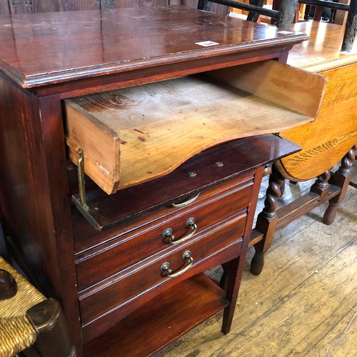 324 - 20th Century mahogany five drawer music cabinet with lower shelf