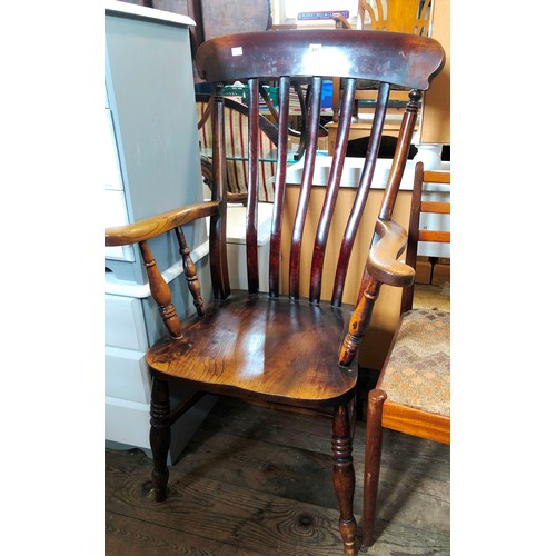 341 - Early 20th century elm grandfather chair