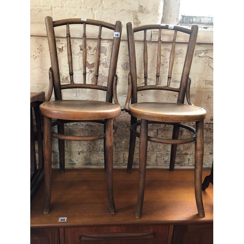 376 - Pair of elm bentwood chairs with pressed seats