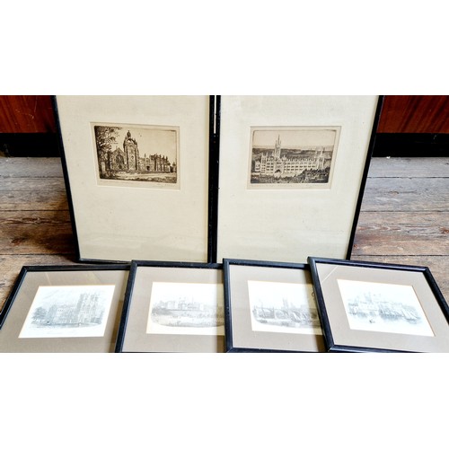 38 - Qty of framed black and white architectural prints