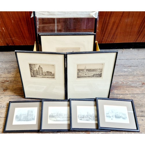 38 - Qty of framed black and white architectural prints