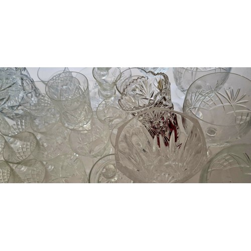 45 - Qty of cut glass, stemmed glasses etc