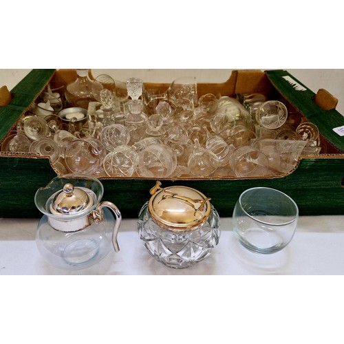 46 - Qty of cut and etched drinking glasses etc