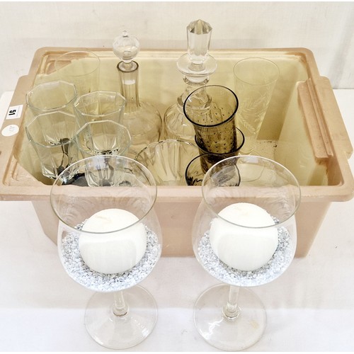51 - Various glassware incl. glasses, candle stands etc