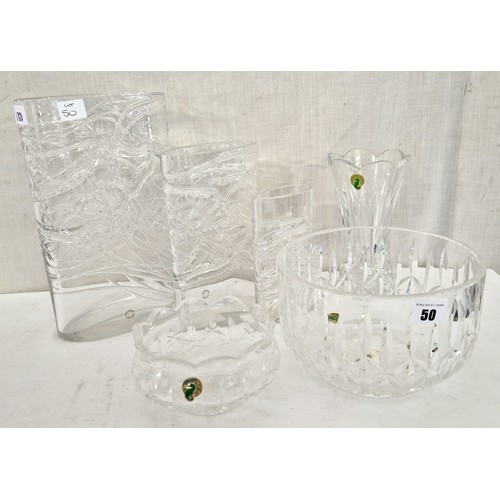 50 - 4 various vases and 2 bowls incl. Waterford Crystal