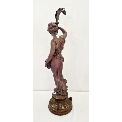 91 - Large spelter figurine of a classical maiden approx. 31