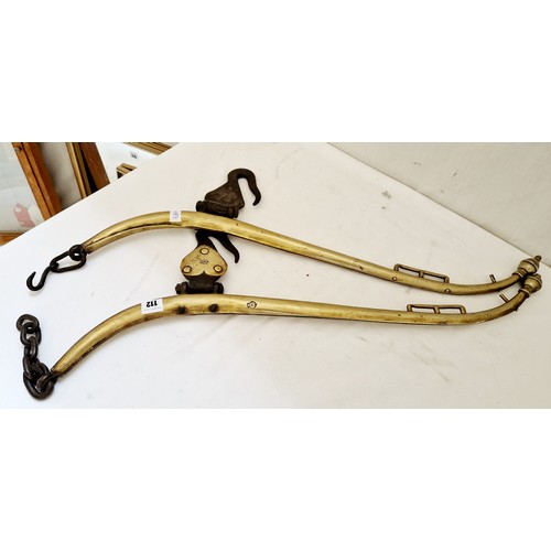 112 - Pair of brass horse hames