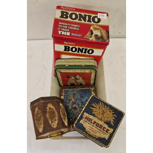 132 - 5 various vintage branded tins