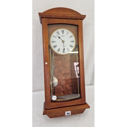 163 - Modern Seiko mahogany wall clock