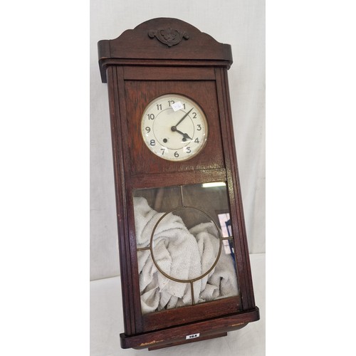 164 - Early 20th century wall clock with silvered dial