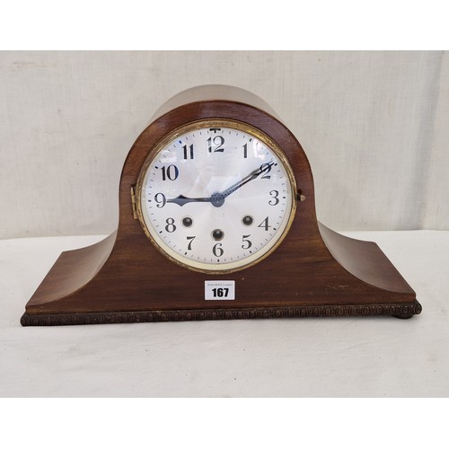 167 - Early 20th century mahogany cased mantel clock