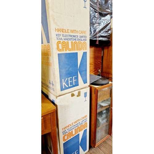 199 - Pair of boxed Kef Calinda teak cased floor standing hi-fi speakers, vintage Garrard hi-fi model 301 ... 