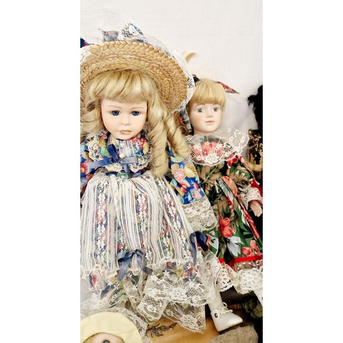 222 - Various bisque headed and other dolls