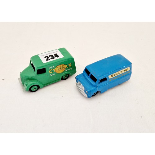 234 - Two vintage Dinky vans, Trojan Cydrax and Bedford Ovaltine