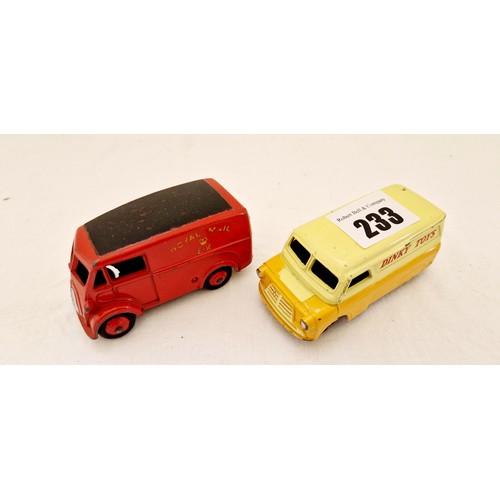 233 - Two vintage Dinky vans, 260 Royal Mail and Dinky toys