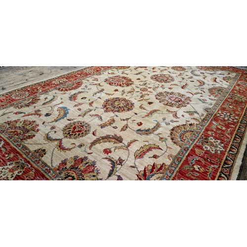 280 - Living Treasures patterned woollen rug, c. 250 x 165 cm