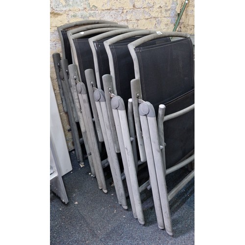 413 - Set of 6 folding garden chairs