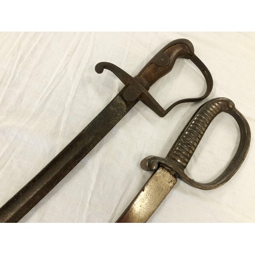 149 - 1796 Pattern Light Cavalry troopers sword without scabbard, rusted all over, along with another Cava... 