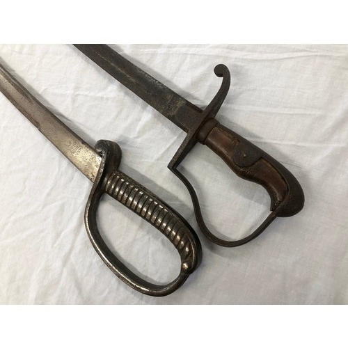 149 - 1796 Pattern Light Cavalry troopers sword without scabbard, rusted all over, along with another Cava... 