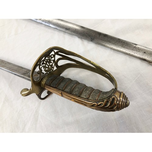 158 - A Victorian 1845 Pattern Infantry Officers sword, marked at ricasso for makers Lambert Brown & Co, L... 